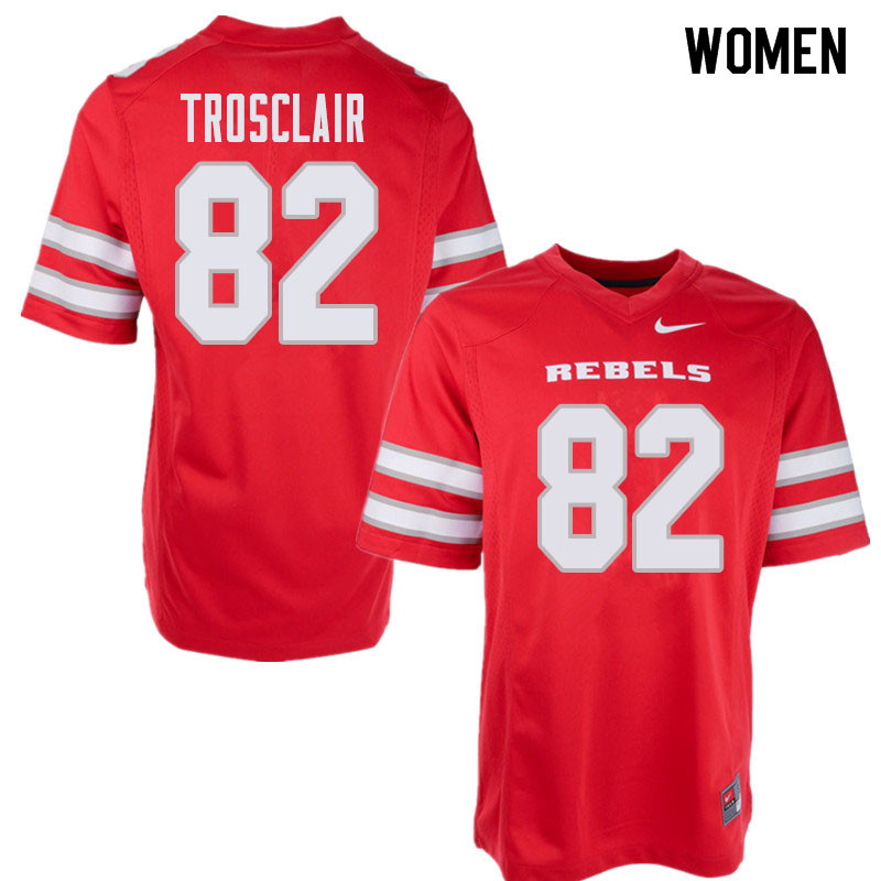 Women's UNLV Rebels #82 Elijah Trosclair College Football Jerseys Sale-Red